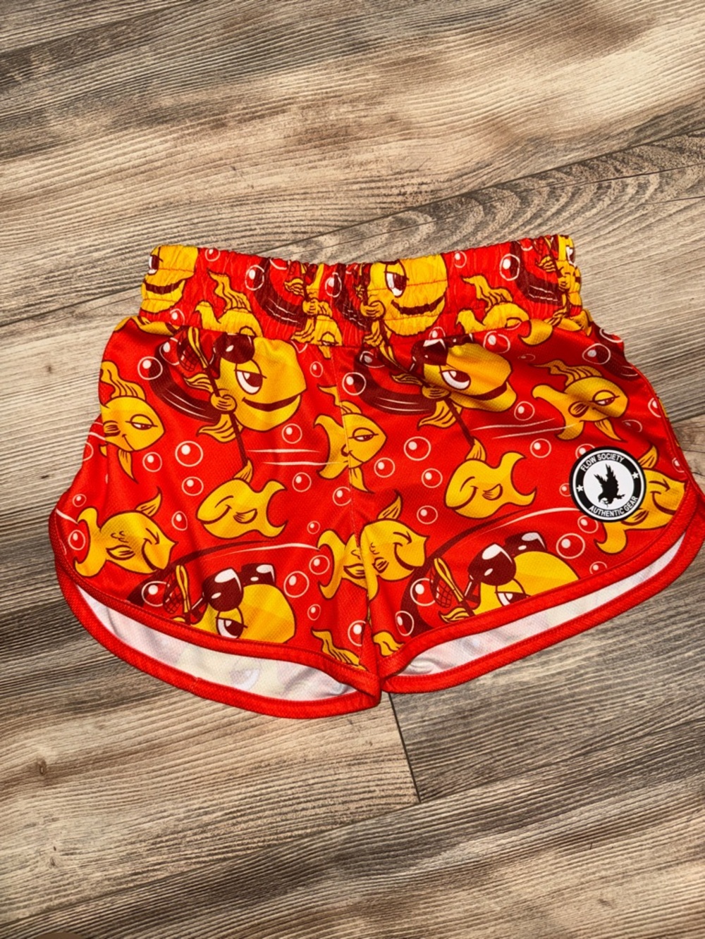 Girls size large Flow Society Girls Gold Flow Fish Athletic Shorts